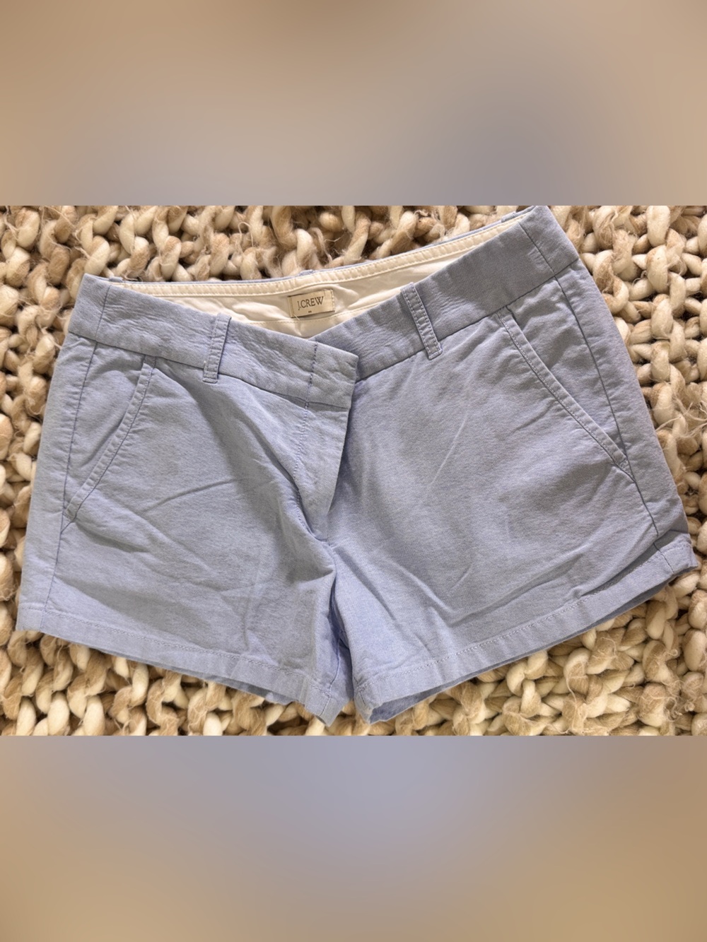 J. Crew Light Blue Women's Flat Front 3 1/2" Chambray Short
